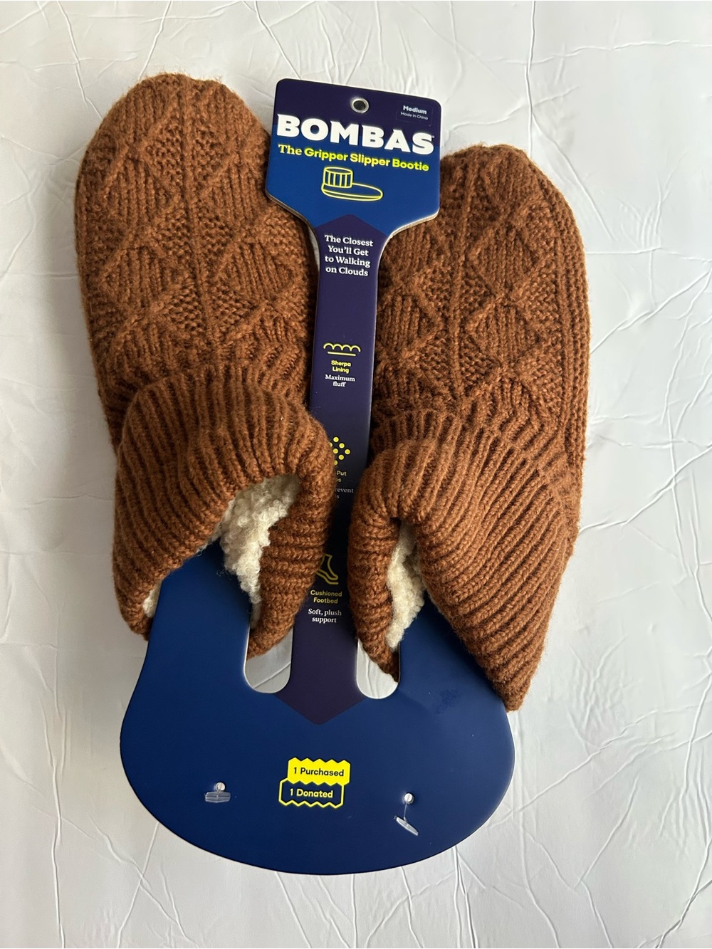 Bombas Sherpa Gripper Slipper Booties Size Medium